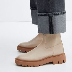 Mango Platform Track- Sole Ankle Boots Size 9.5